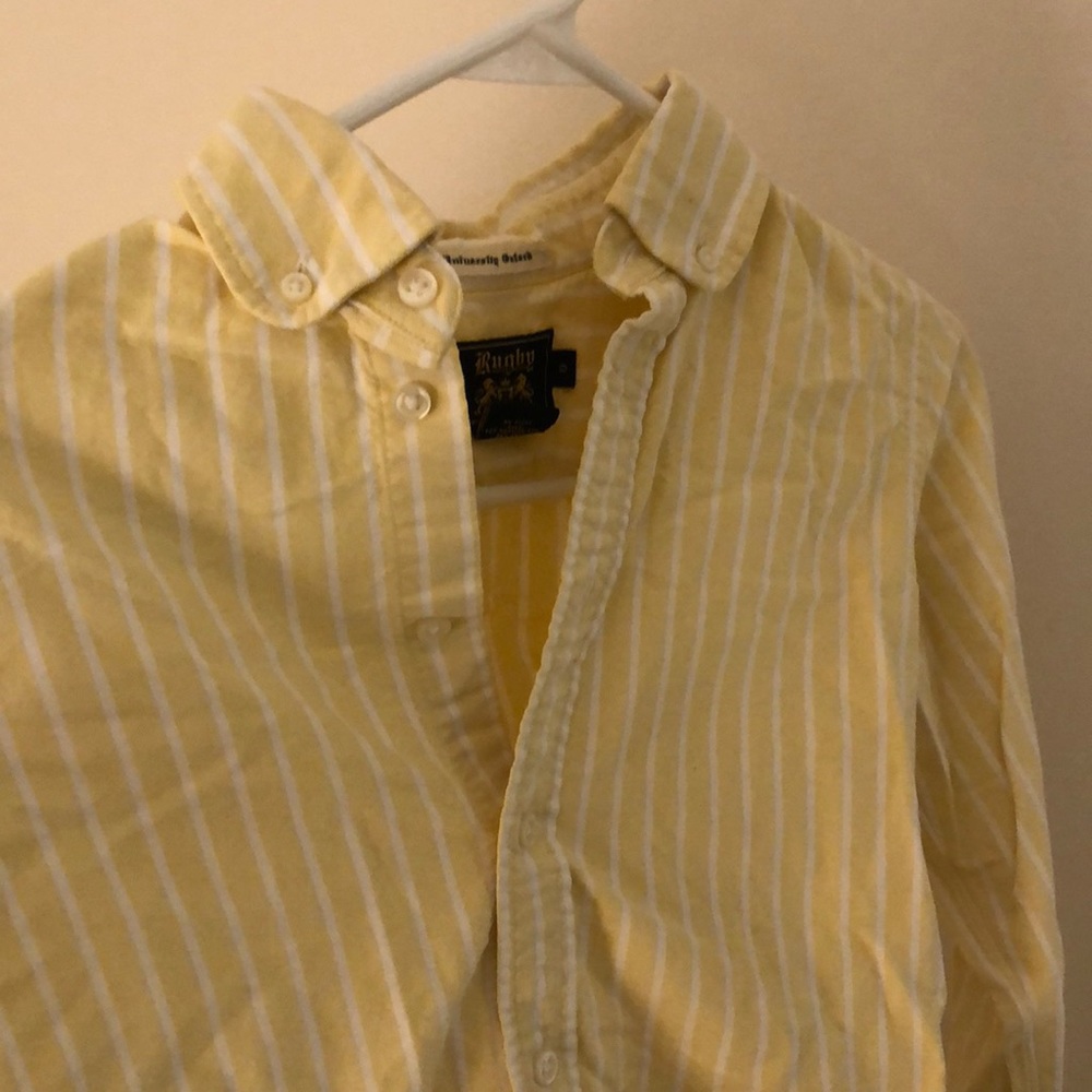 Rugby Ralph Lauren Yellow Striped Button Down Shirt